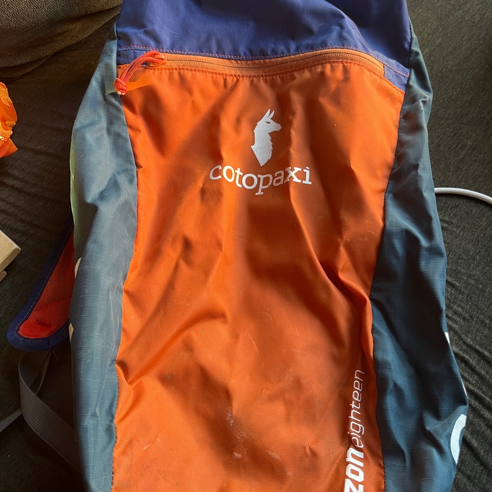 Cotopaxi Orange and Navy Backpack